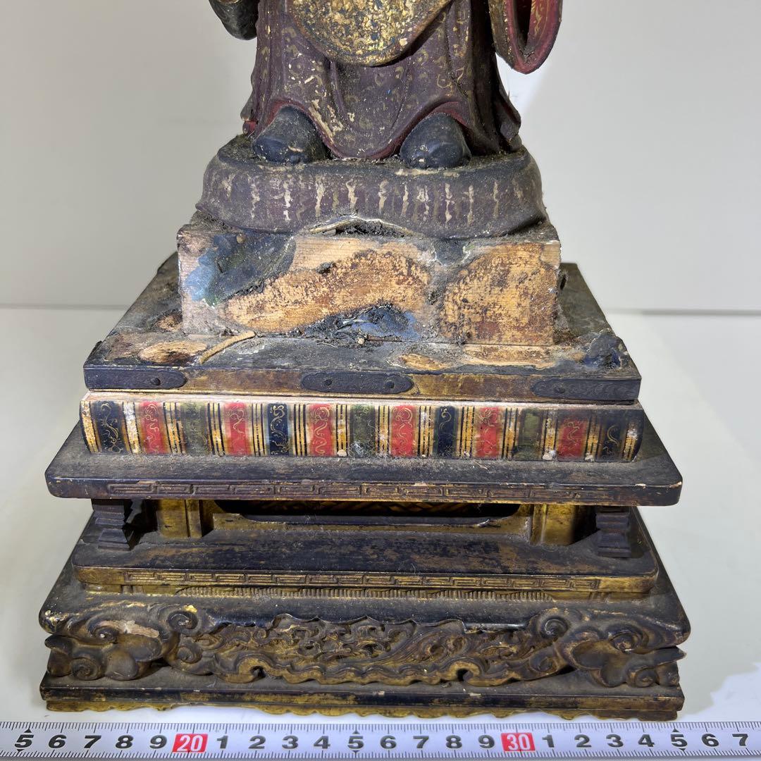 専用桃山~江戸初期木彫鬼子母神玉眼仏像高さ約49㎝　東Y8-0203☆2Fトトチ