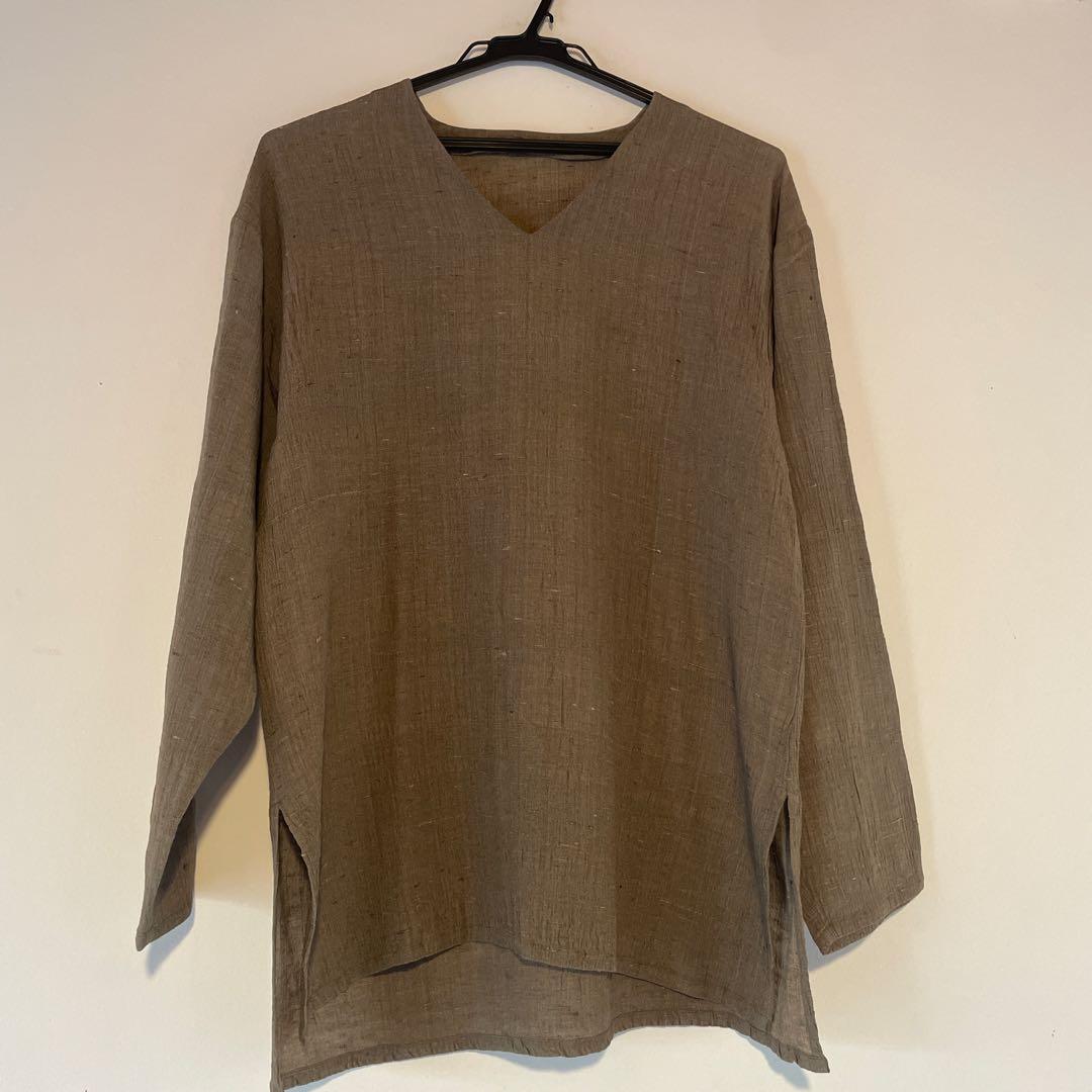 真木テキスタイルスタジオ。チュニック。モカ茶色。