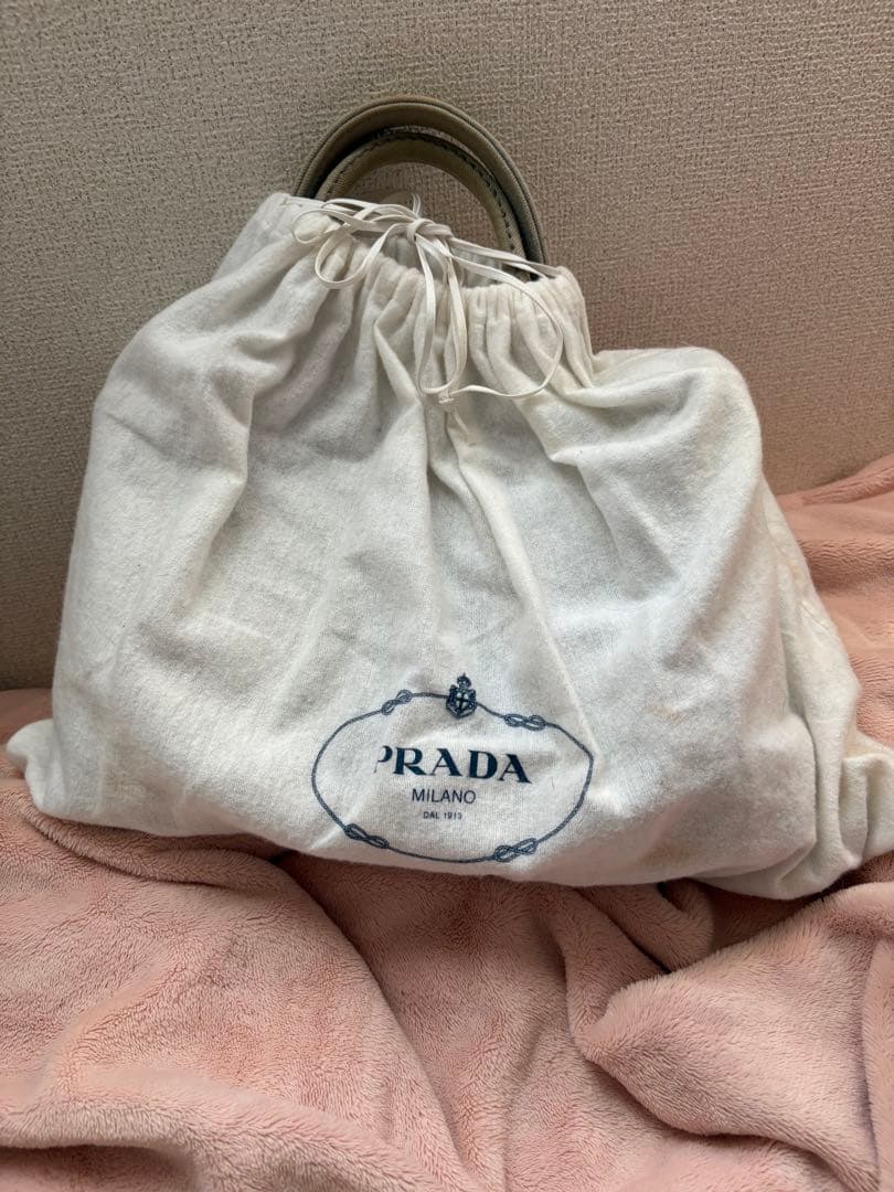 PRADA グレー キャンバストートバッグ