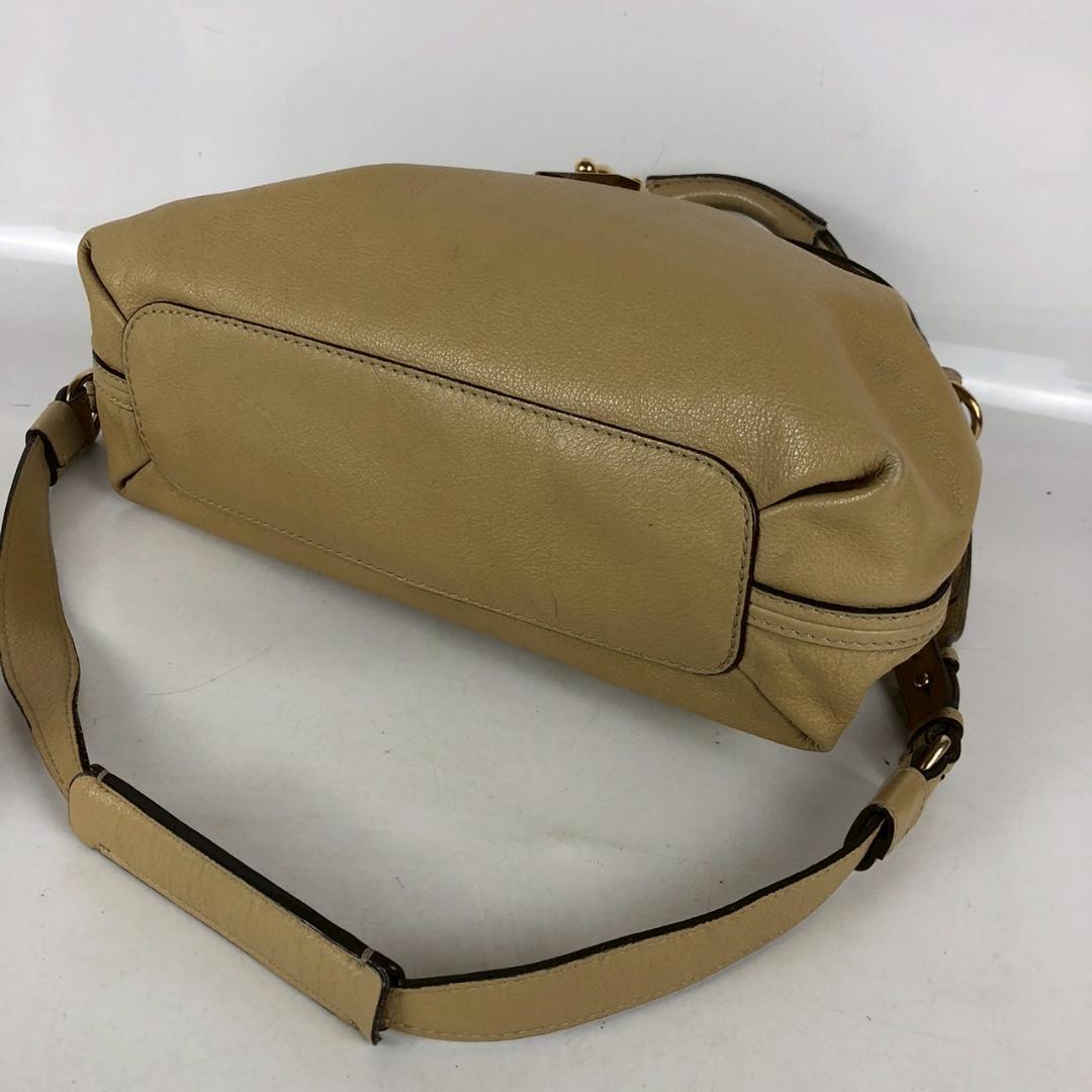 Chloé クロエ エルシー 2WAY レザーバッグ ベージュ ゴールド金具