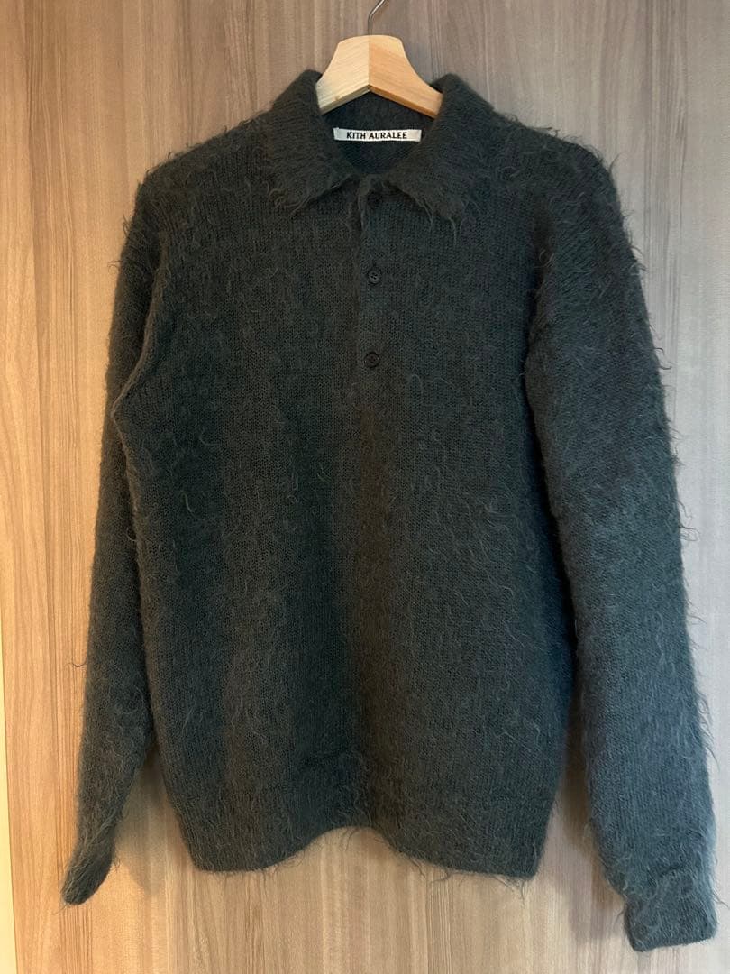 キス　オーラリー　モヘアニット　ポロシャツ　ニットポロ