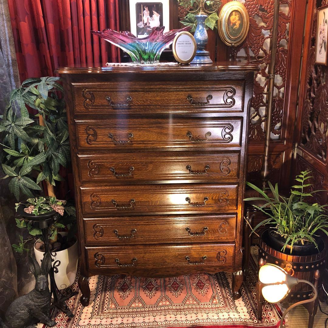 Sale アンティーク　ルーマニア　6段 チェスト 三越ブルージュ　 猫脚