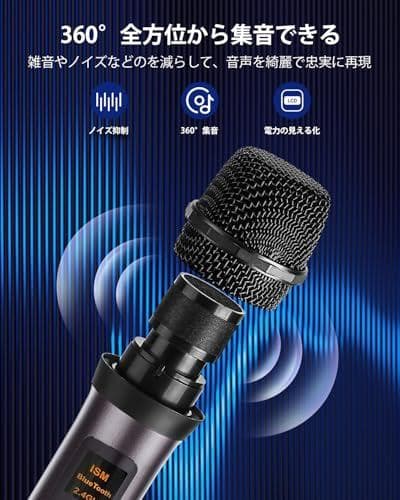 スピーカーセット カラオケ 家庭用 拡声器 カラオケマイク ２本 Bluetop