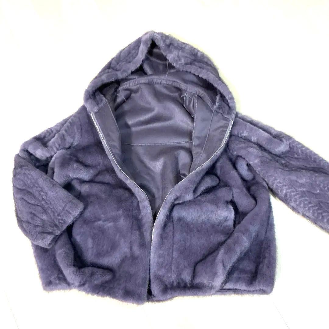 パープルファーパーカー裏地ムートン サイズM最終値下げ価格