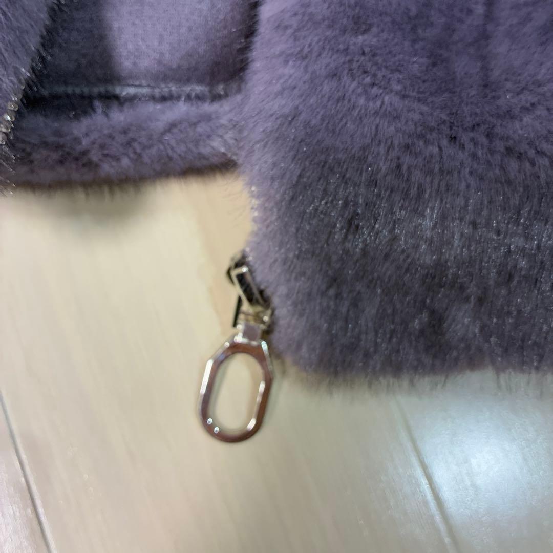 パープルファーパーカー裏地ムートン サイズM最終値下げ価格