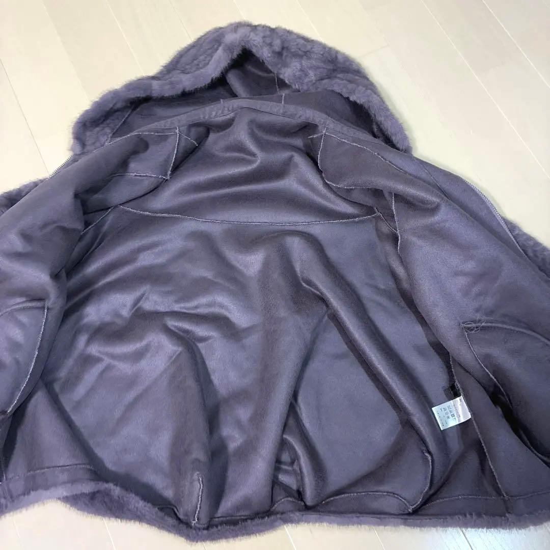 パープルファーパーカー裏地ムートン サイズM最終値下げ価格