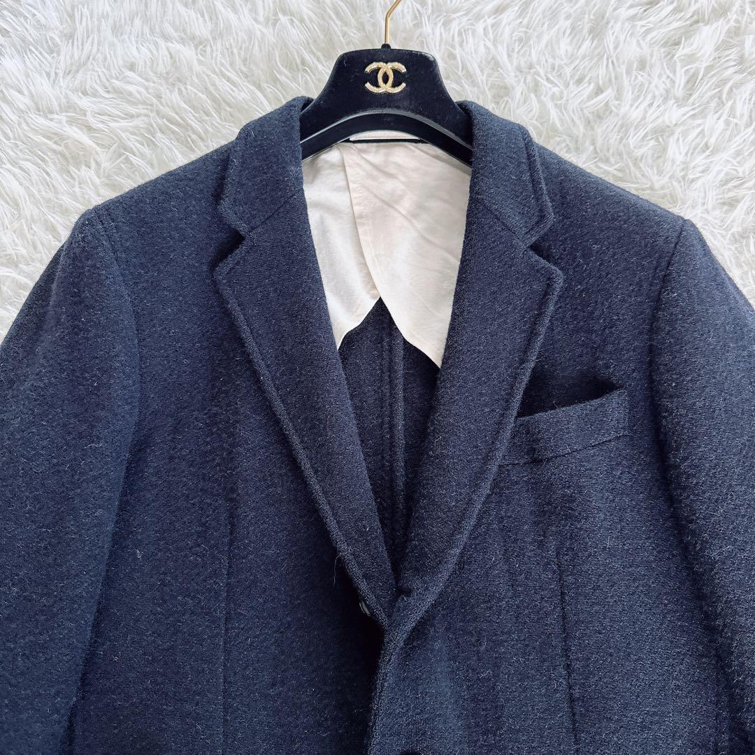 【BEAMS LIGHTS】ハリスツイード ジャケット ネイビー L 段返り