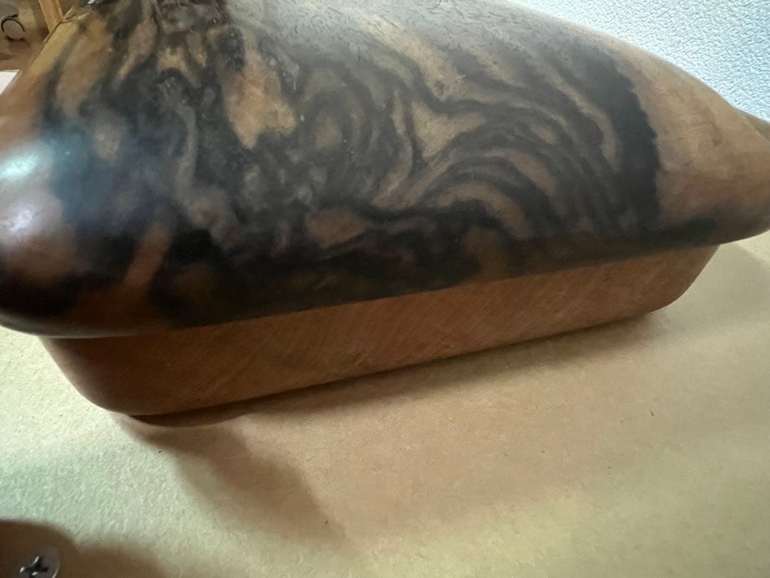 【希少・美品】黒柿 硯箱 書道具 平成元年購入品 木目美麗 共箱なし