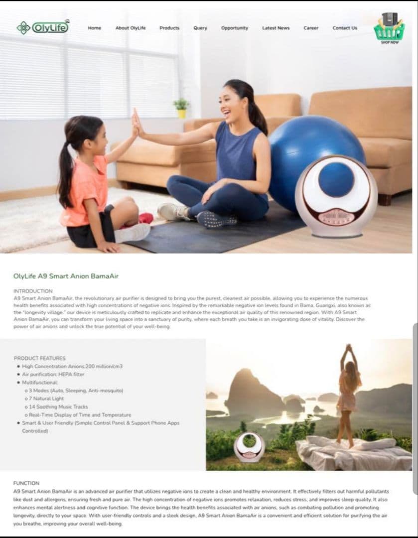 《未開封》OlyLife A9 BamaAir オリーライフ／イオン発生器