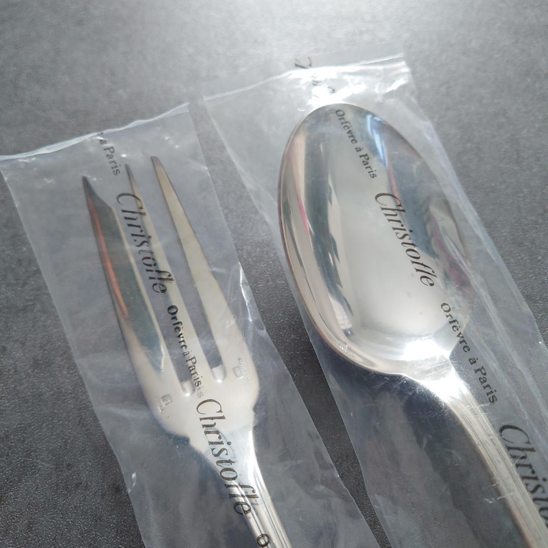 クリストフル アルビ サービングセット スタンダードフォーク 未開封 3点