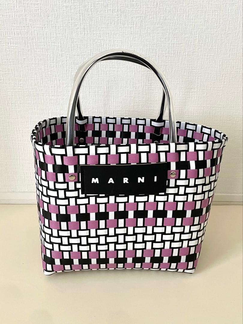 MARNI フラワーカフェ かごバッグ リリーホワイト