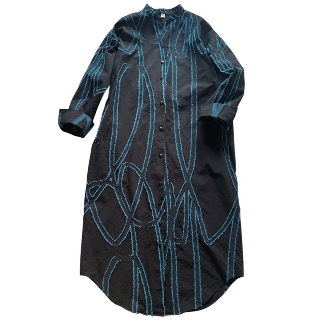 はしもとなおこ HASHIMOTO NAOKO バンドカラー シャツワンピース