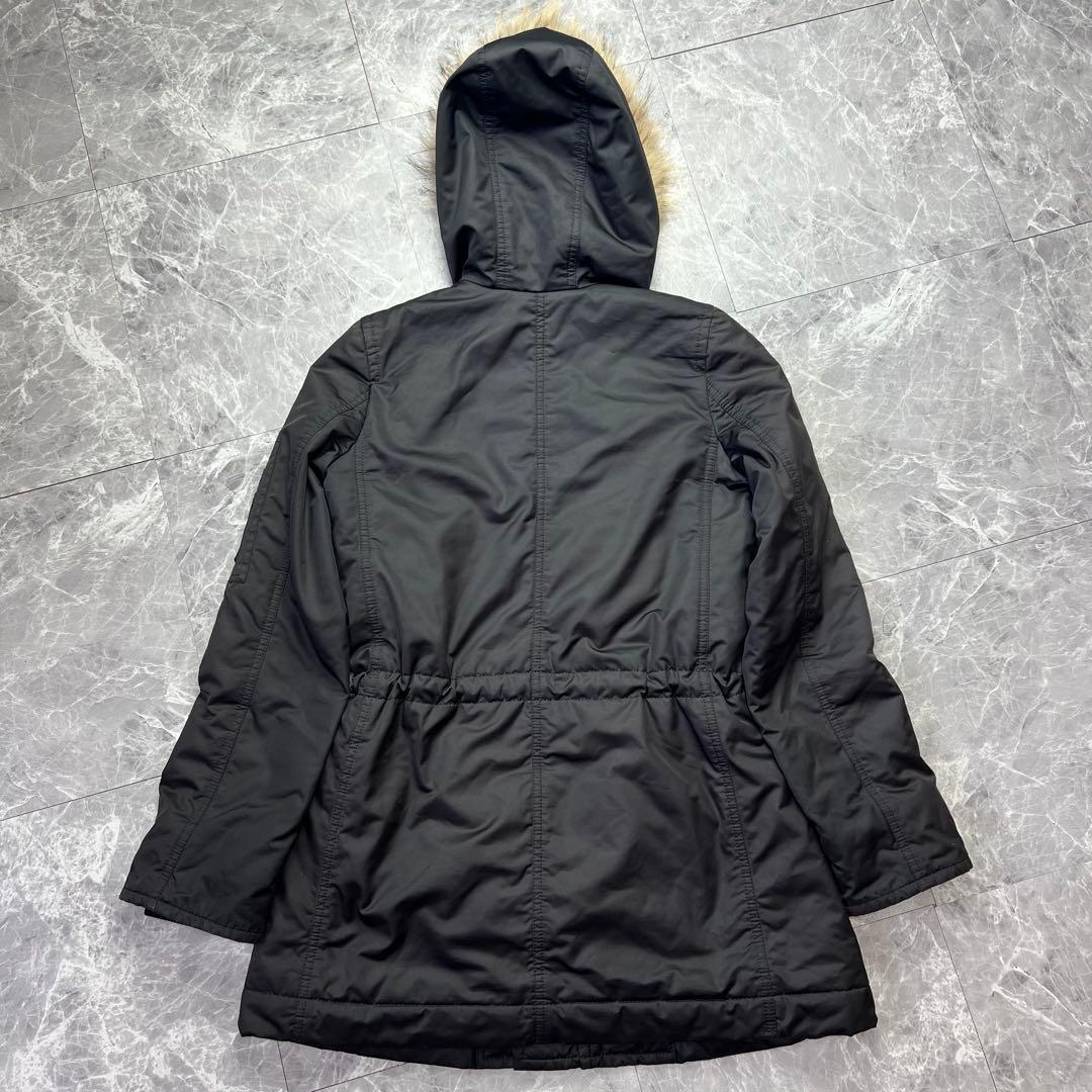 バーバリー♡モッズコート　ラクーンファー　ノバチェック 黒　36 S