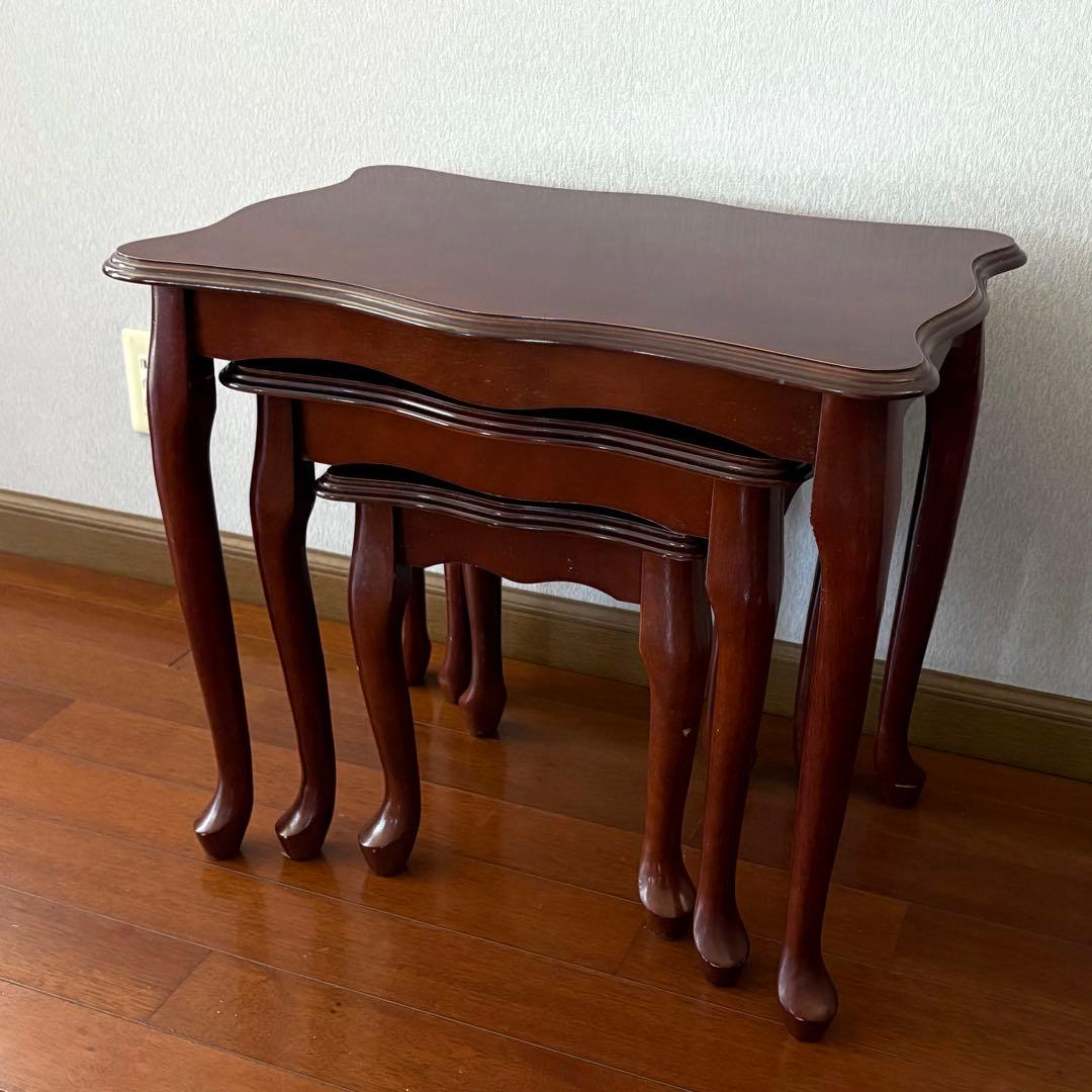 木製　ネストテーブル　入れ子　アンティーク　3個セット　まとめ売り