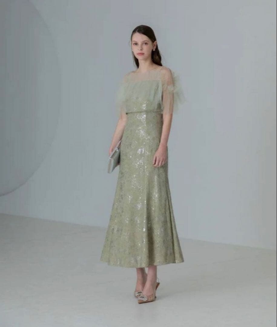 Leja チュールフリルボレロペイントマーメイドドレス