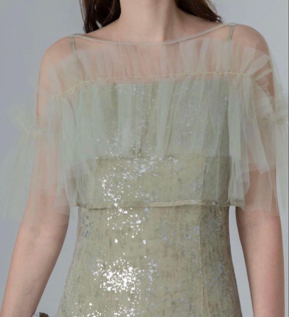 Leja チュールフリルボレロペイントマーメイドドレス