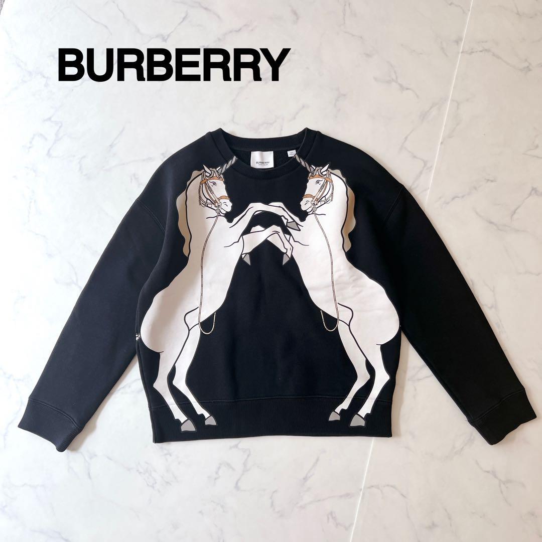 【良品】BURBERRY バーバリー スウェット 140 トレーナー　馬　黒