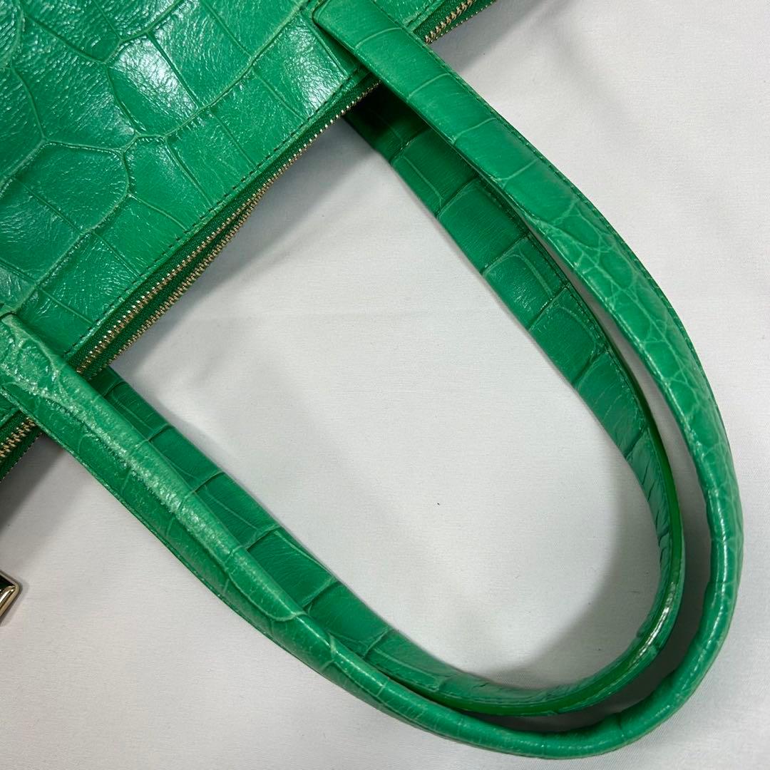 【極美品】フルラ 2way ハンドバッグ クロコ型押し レザー 斜め掛け A4可