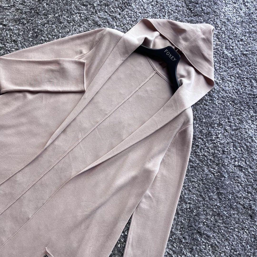 フォクシー 38 ライトピンク フードカーディガン