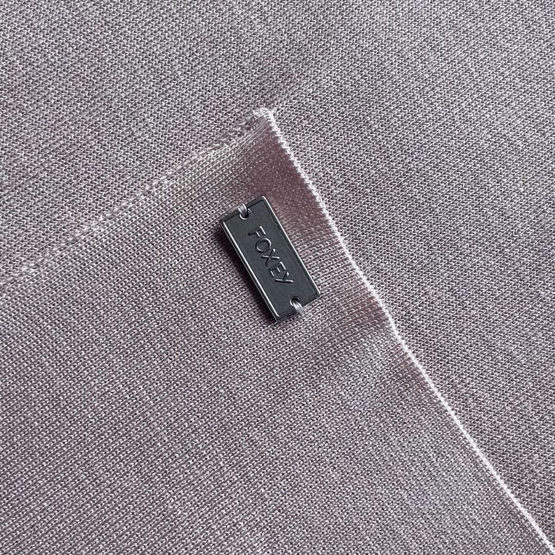 フォクシー 38 ライトピンク フードカーディガン