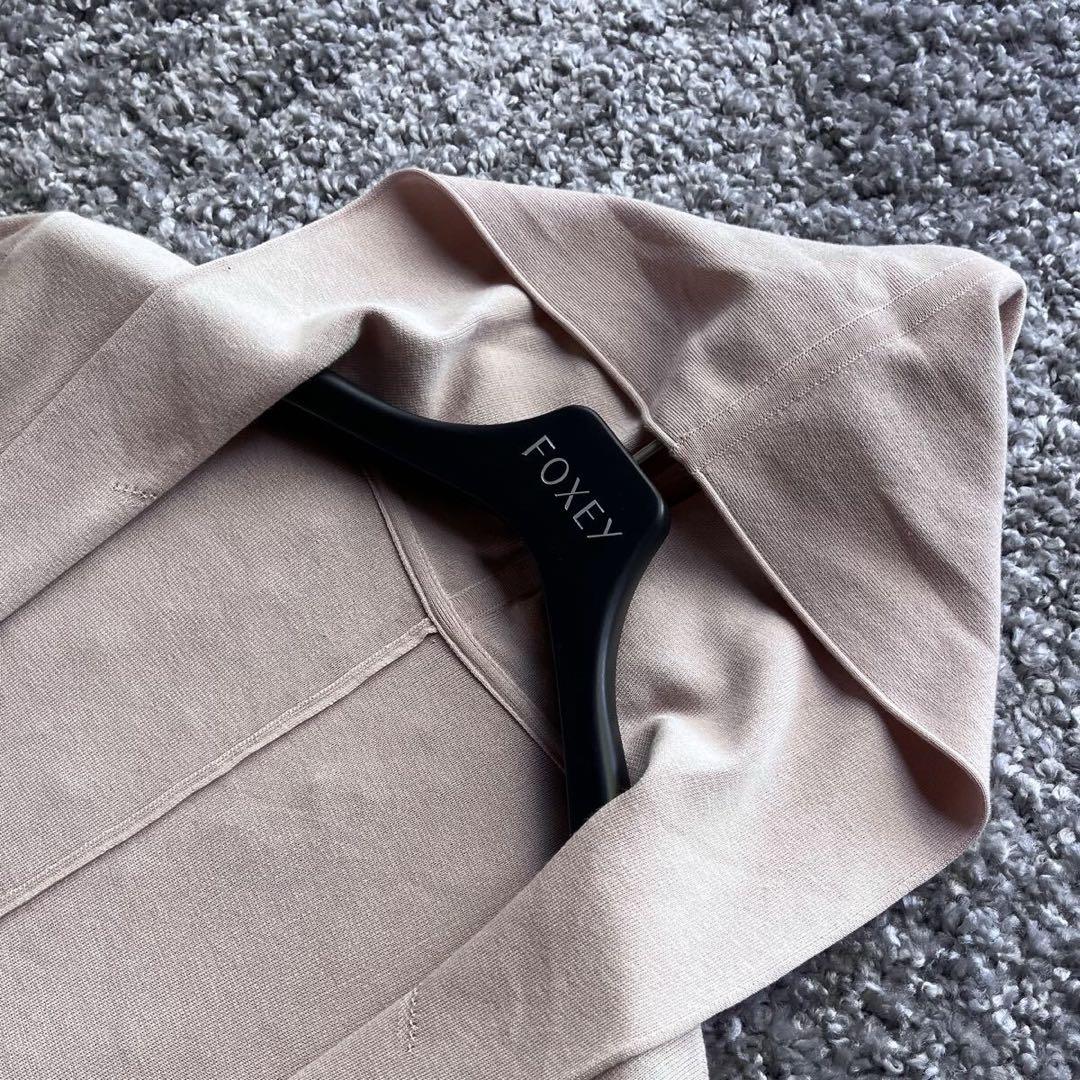 フォクシー 38 ライトピンク フードカーディガン