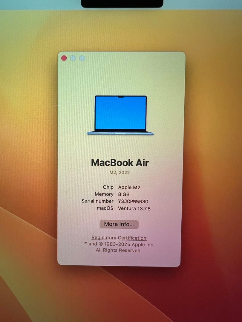 MacBook Air (M2, 2022) 本体