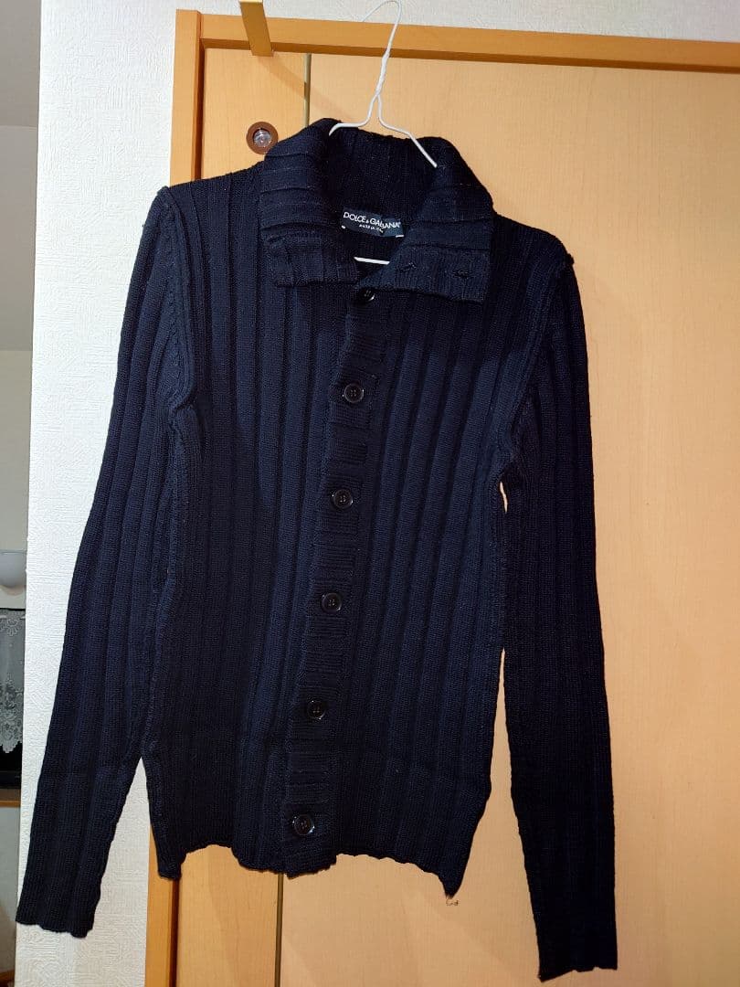 DOLCE & GABBANA リブ編みセーター メンズ 黒サイズ44