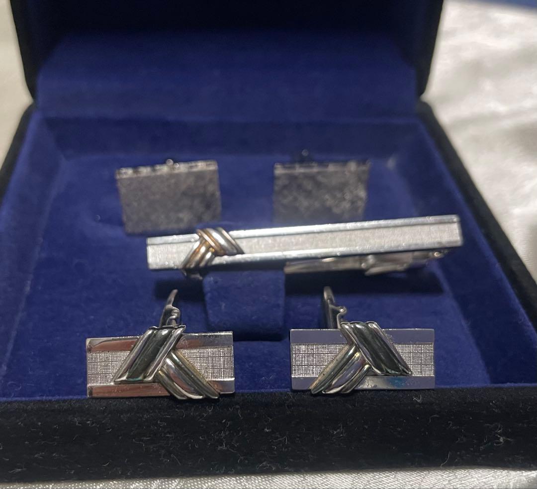 YSL イヴサンローラン SILVER925 28gカフス＆タイピン ／銀製