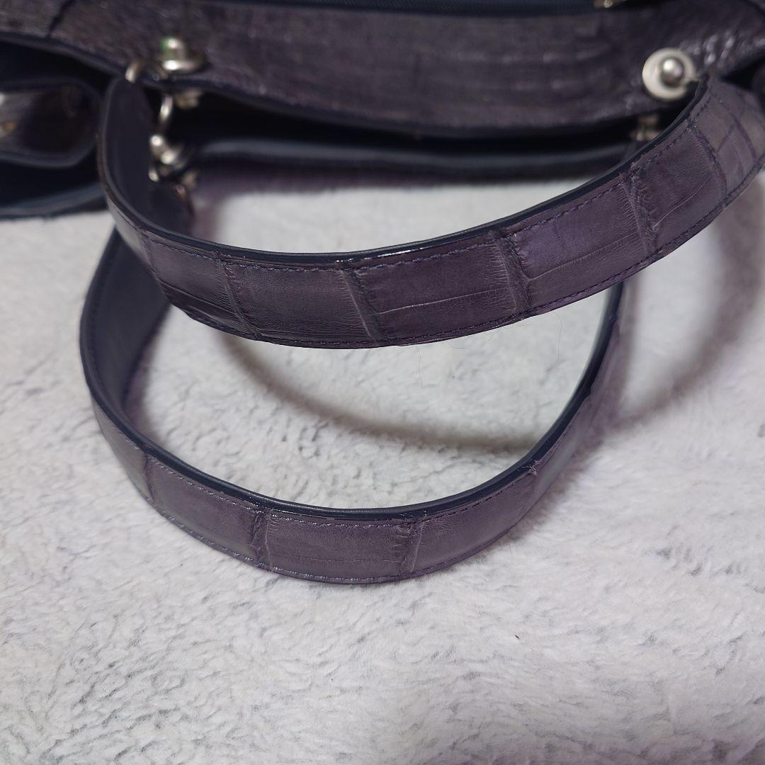 美品　JRA認定 FUSCUS グレー　クロコダイル 2way バッグ