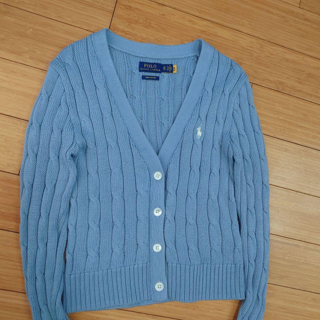 現行 ポロラルフローレン ピマコットン ケーブルニット カーディガン ポニー刺繍