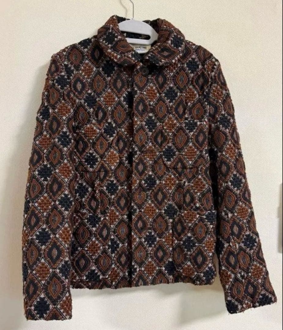 コムデギャルソン テーラードジャケット 総柄 アウター レディース ブラウン
