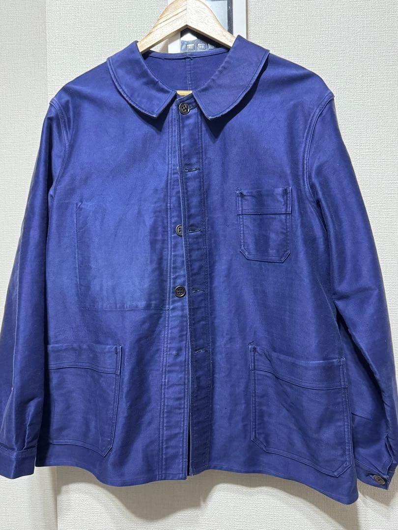 50s ユーロ　フレンチワーク　ヴィンテージ　古着　モールスキン　ジャケット