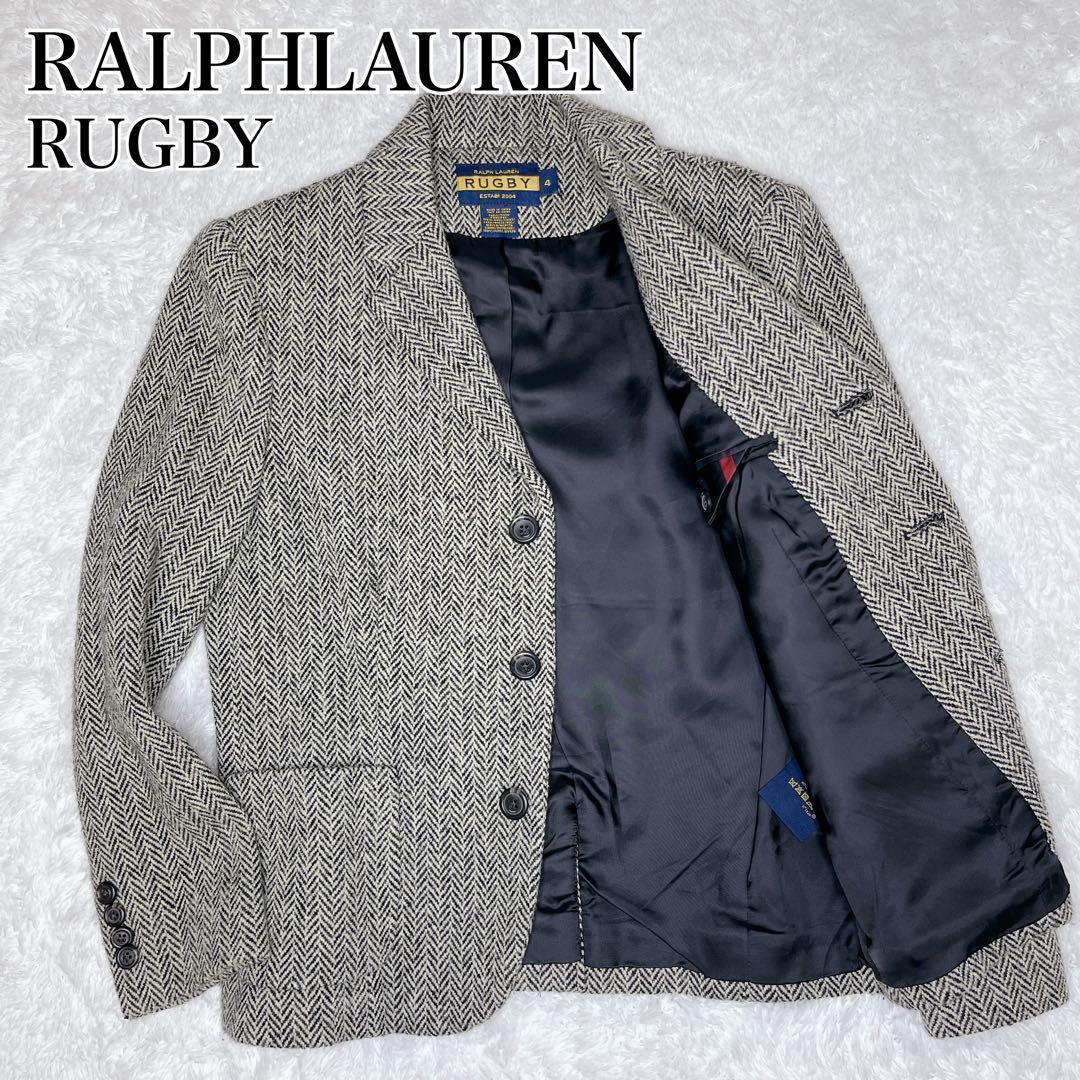 ラルフローレン ツイードジャケット ウール　ヘリンボーン フリル 襟裏柄 XL