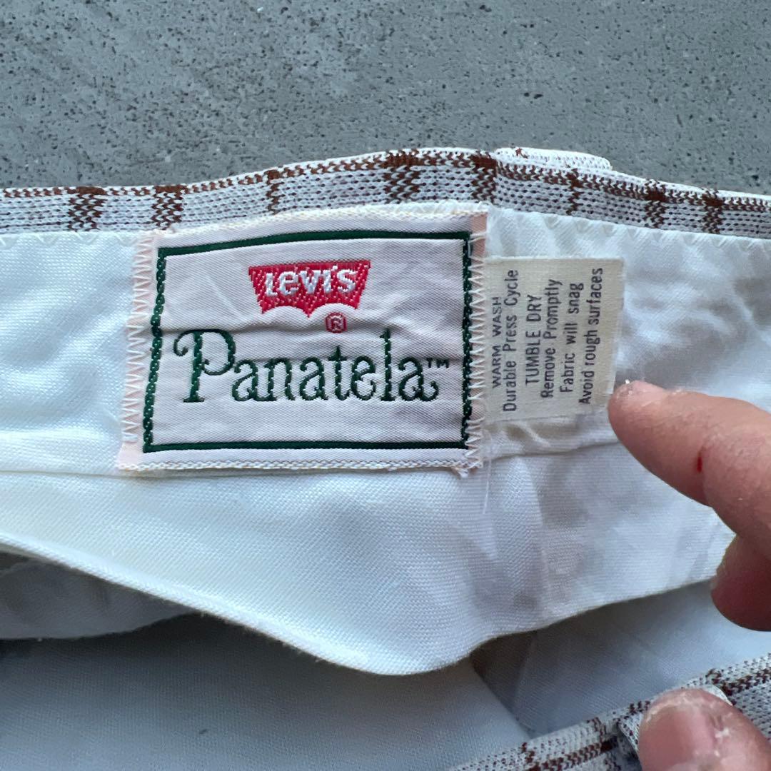 70s Levis panatelaチェック柄スラックス talonジップ