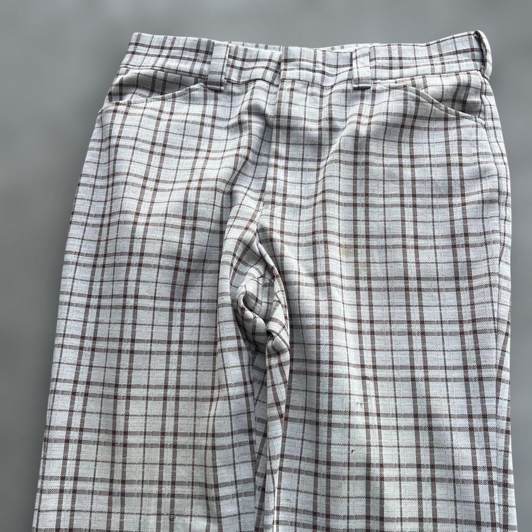 70s Levis panatelaチェック柄スラックス talonジップ