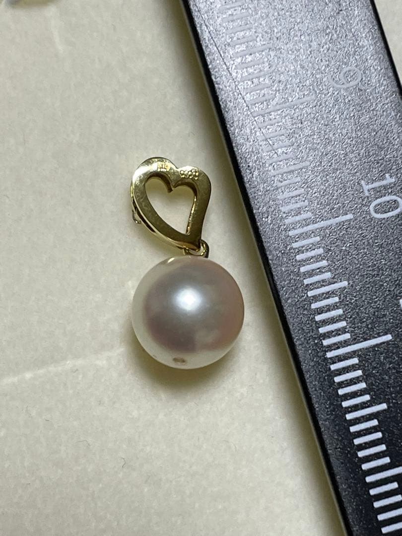 K18金ダイアモンドあこや真珠ネックレストップ