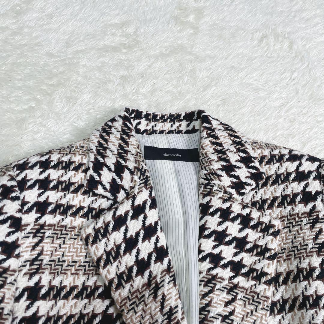 美品　allureville ビックチェック　テーラードジャケット