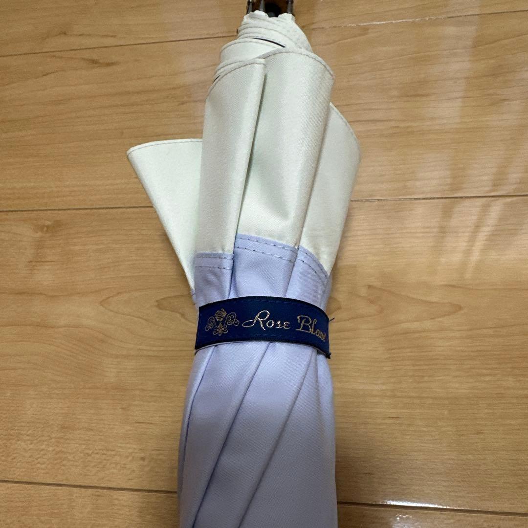 芦屋ロサブラン　ミドル　コンビ　日傘　高級　アイリス×アイボリー