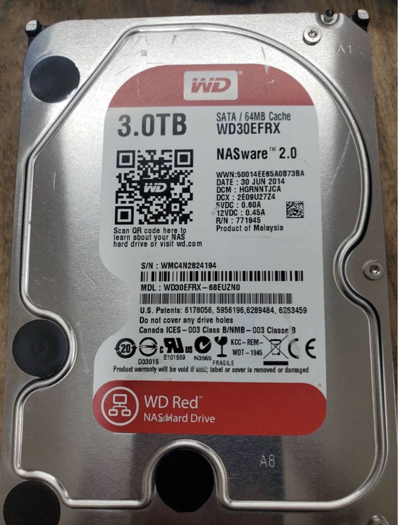 WD Red 3TB WD30EFRX 内蔵型HDD 2.0インチ