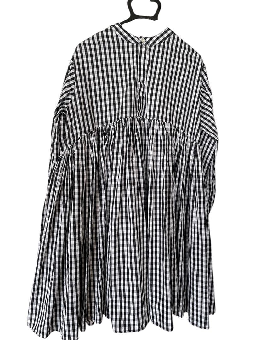 BEARDSLEY 先染め ギャザー ワンピース ギンガムチェック チュニック