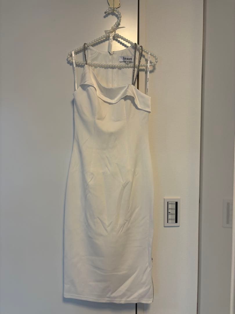 おかか Veautt ホワイト フリルドレス S