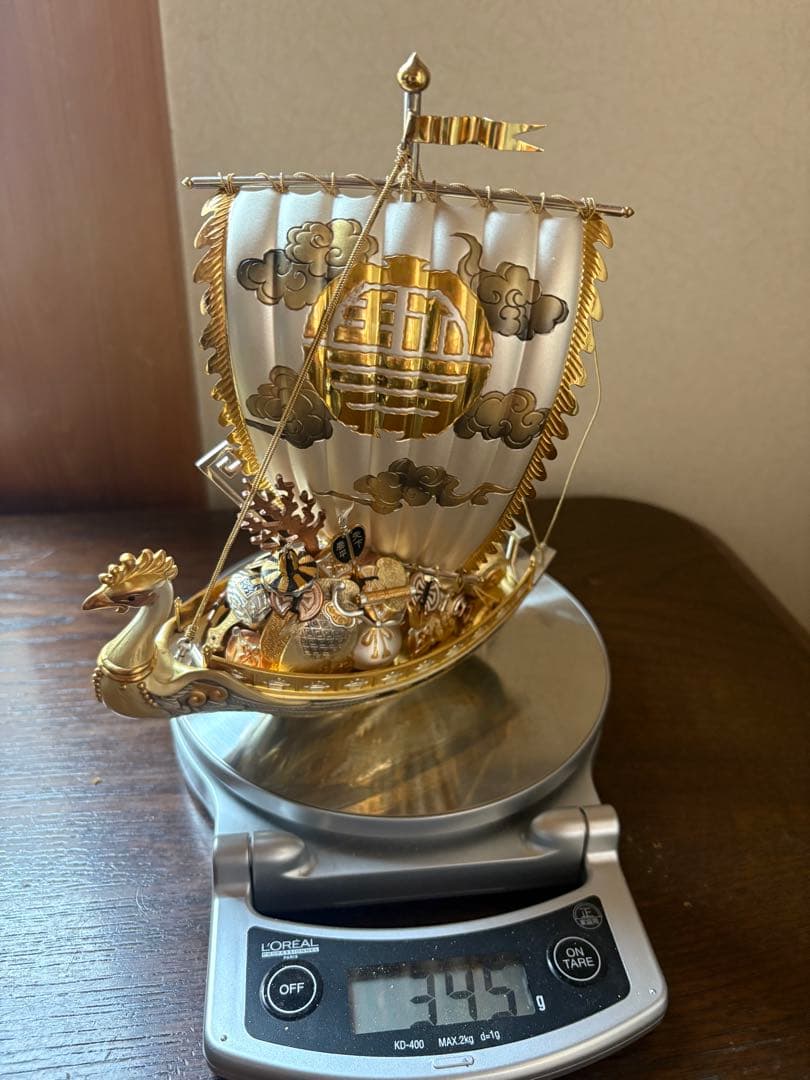 銀製　武比古　宝船 346g