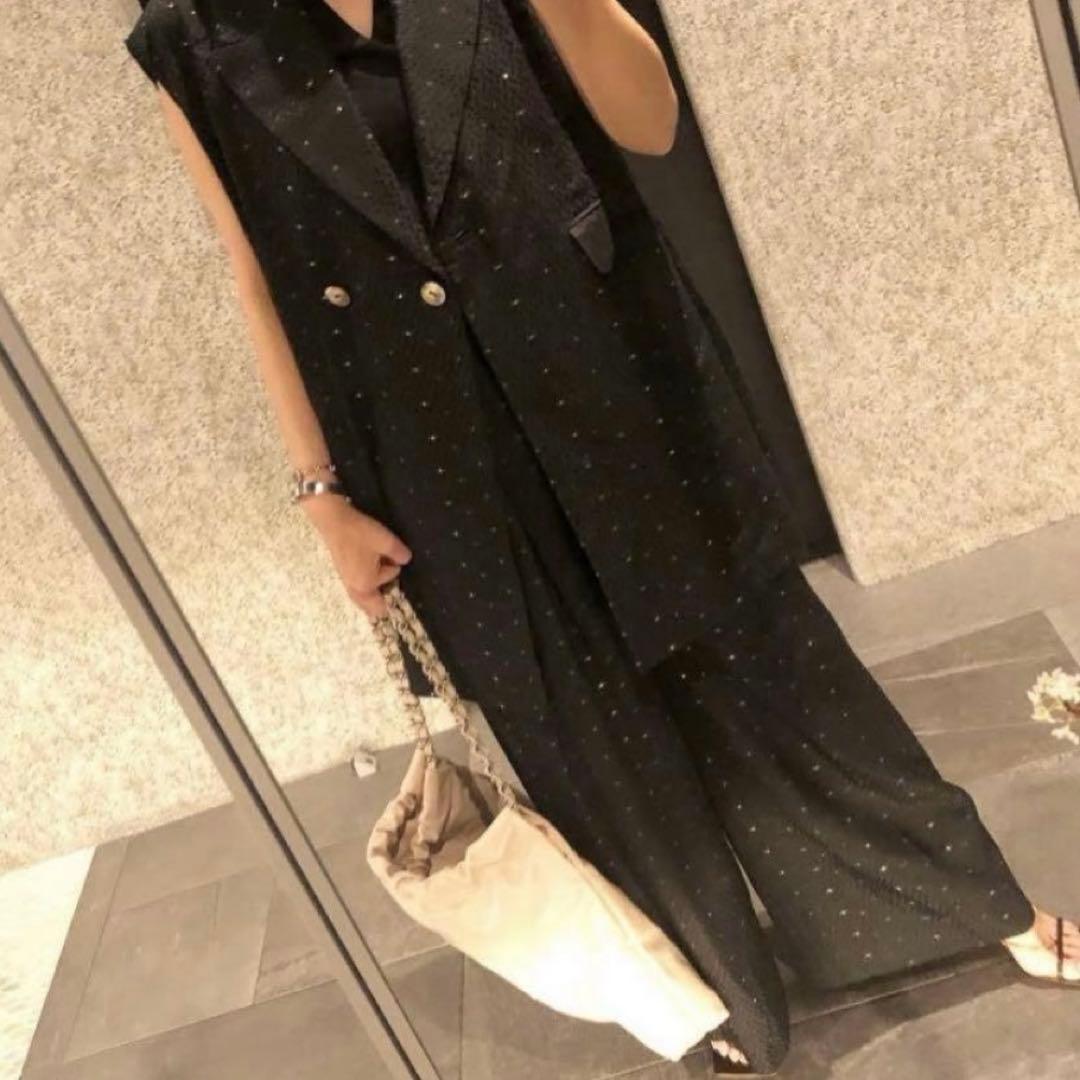 izumiyori shirocon ラメチップバギーパンツ 黒36