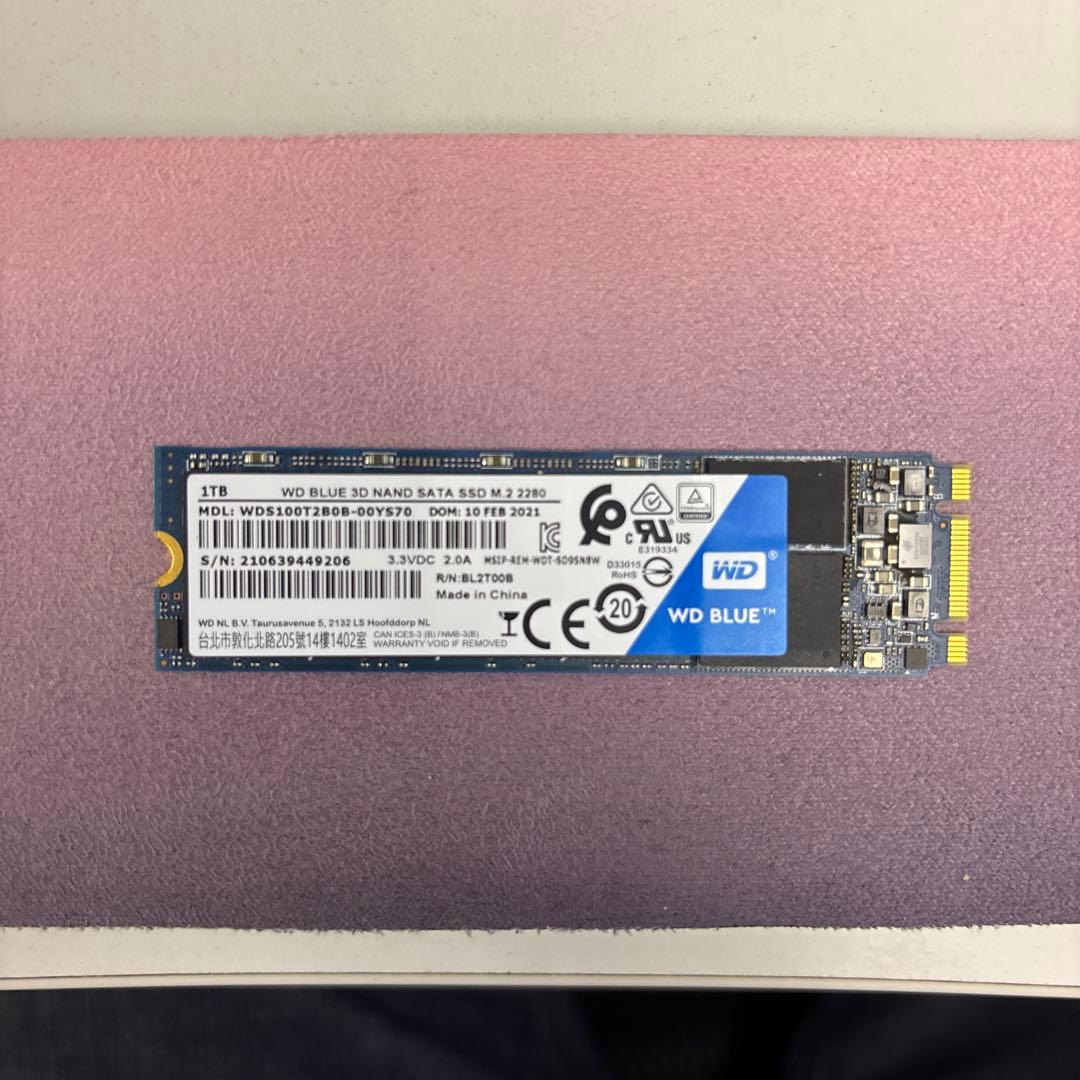 内蔵型SSD WD Blue 3D NAND SATA SSD 1TB M.2