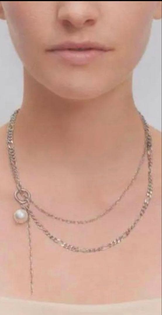 う*ん様 justine clenquetパールチャーム付き二重チェーンネックレ