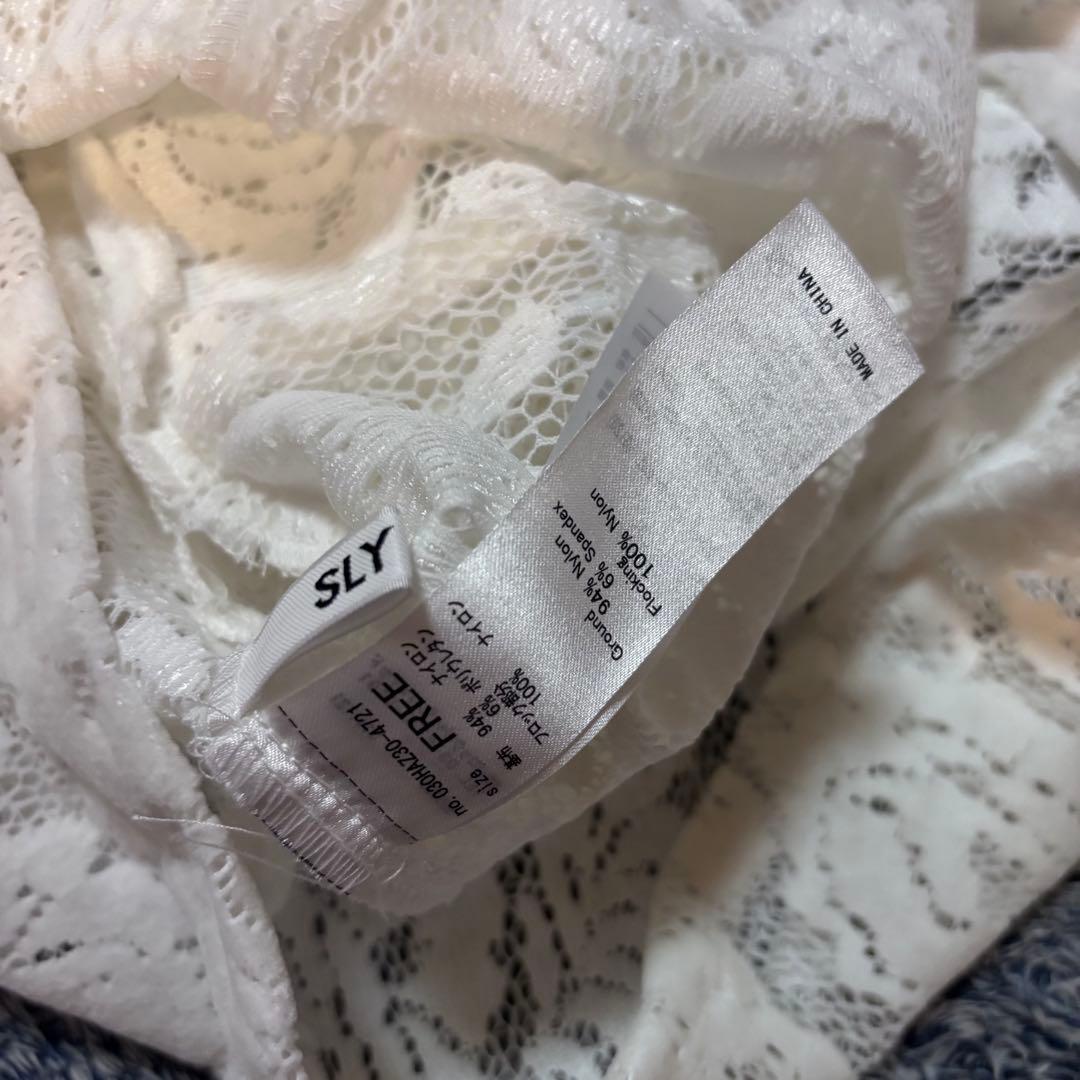 SLY FROCKY LACE RIBBON トップス　ホワイト