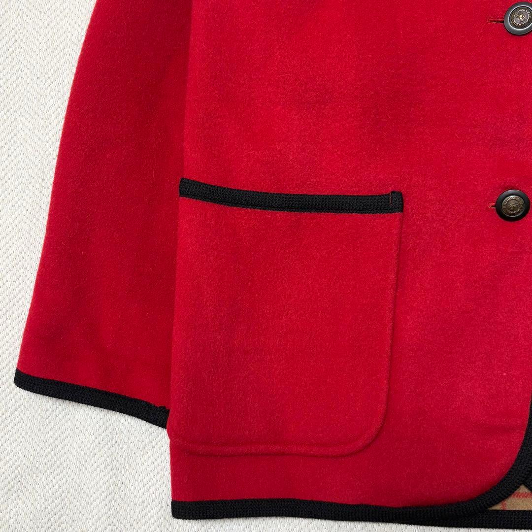 専用　BURBERRY バーバリー カシミヤ ウール ノバチェック コート 赤