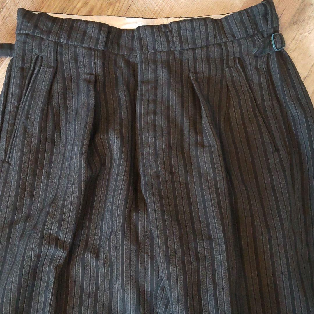 フレンチヴィンテージ スラックス グレーストライプ　ユーロヴィンテージ