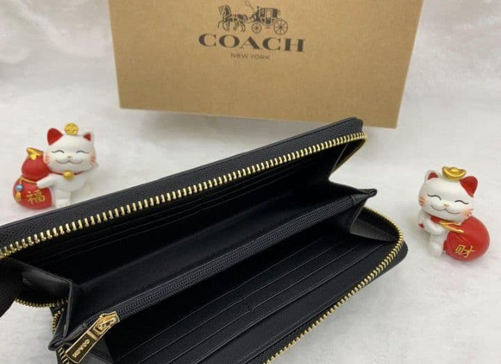 新品未使用コーチ長財布ブラウンブラックシグネチャーレディースメンズ送料無料