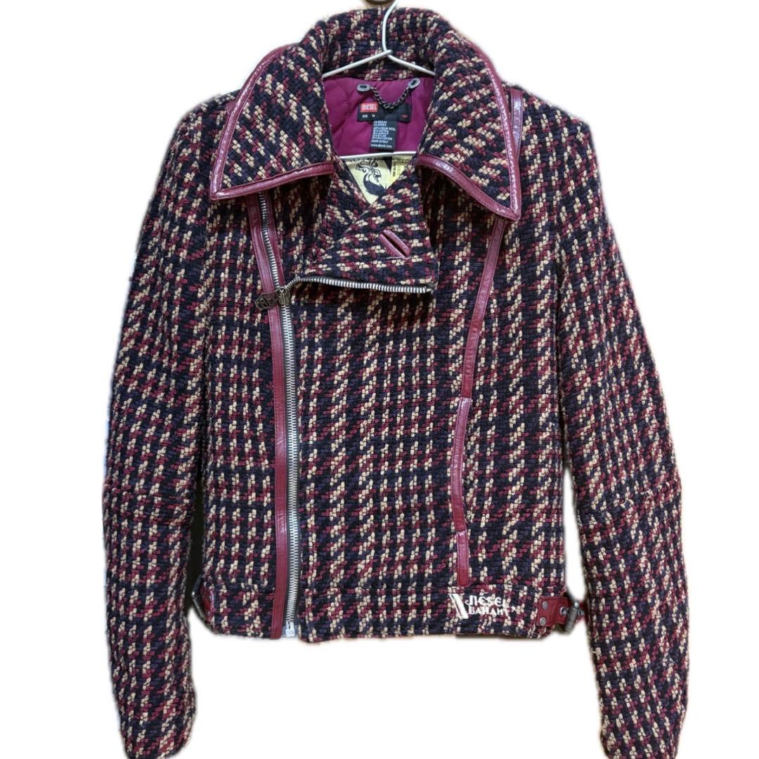 DIESEL ツイード ジャケット ライダース